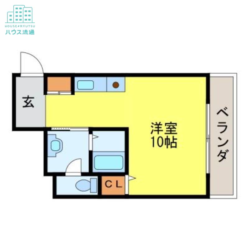 プレジール元船(ワンルーム/3階)の間取り写真