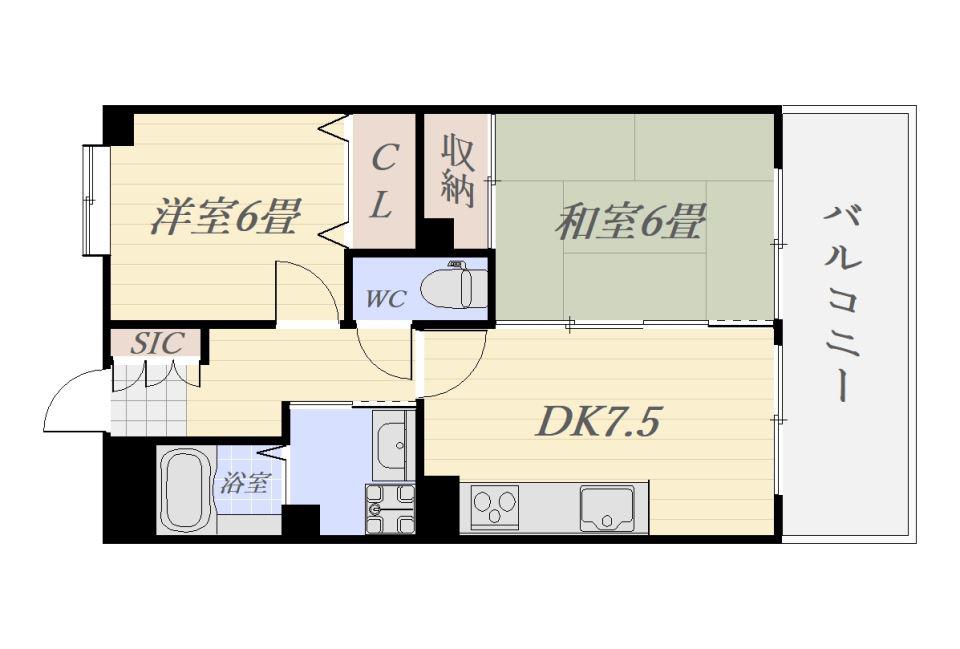 クオリティパレス八幡(2DK/3階)の間取り写真