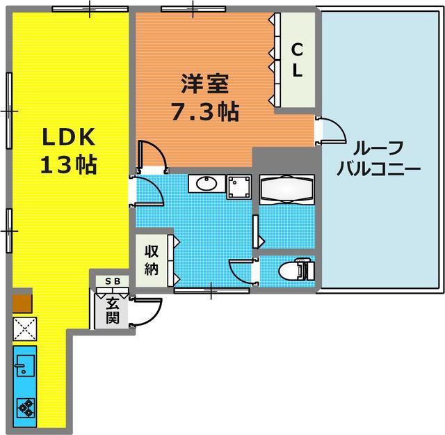 マンションハヤ(1LDK/4階)の間取り写真