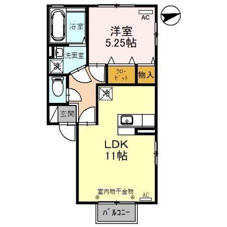 ウィルモア雅(1LDK/2階)の間取り写真