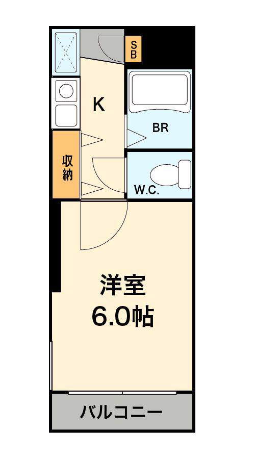 ジュエルアプリコ502(1K/5階)の間取り写真