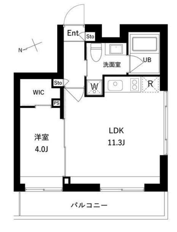 エスセナーリオ高輪(1LDK/2階)の間取り写真