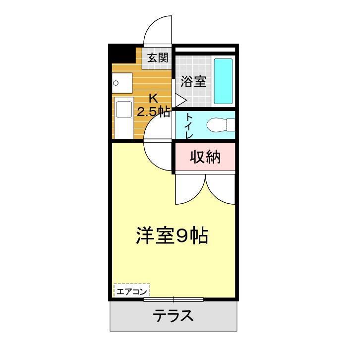 パレス長府(1K/1階)の間取り写真