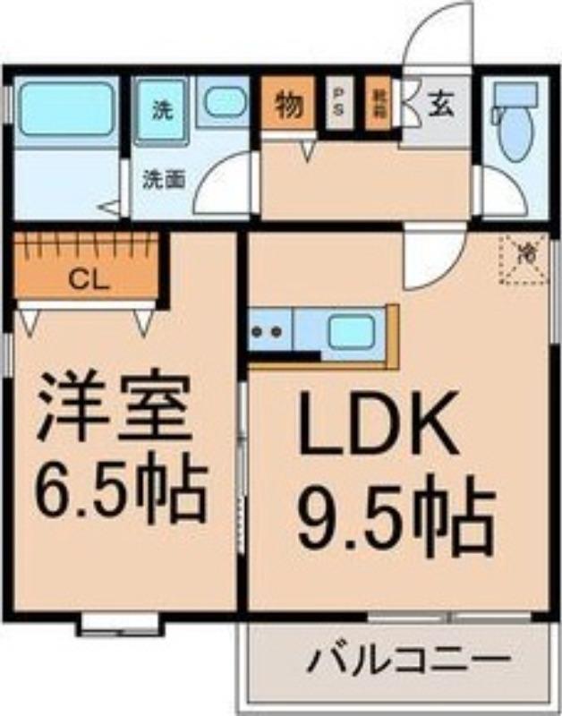 クラージュ吹上(1LDK/1階)の間取り写真