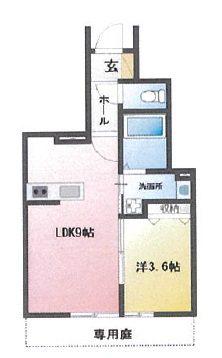 AVANTIA STAGE 中島新町(1LDK/1階)の間取り写真