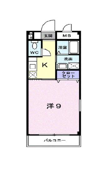 DEMAIN(1K/2階)の間取り写真