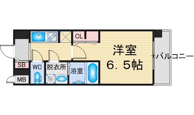 CREST TAPP 平安通(1K/5階)の間取り写真