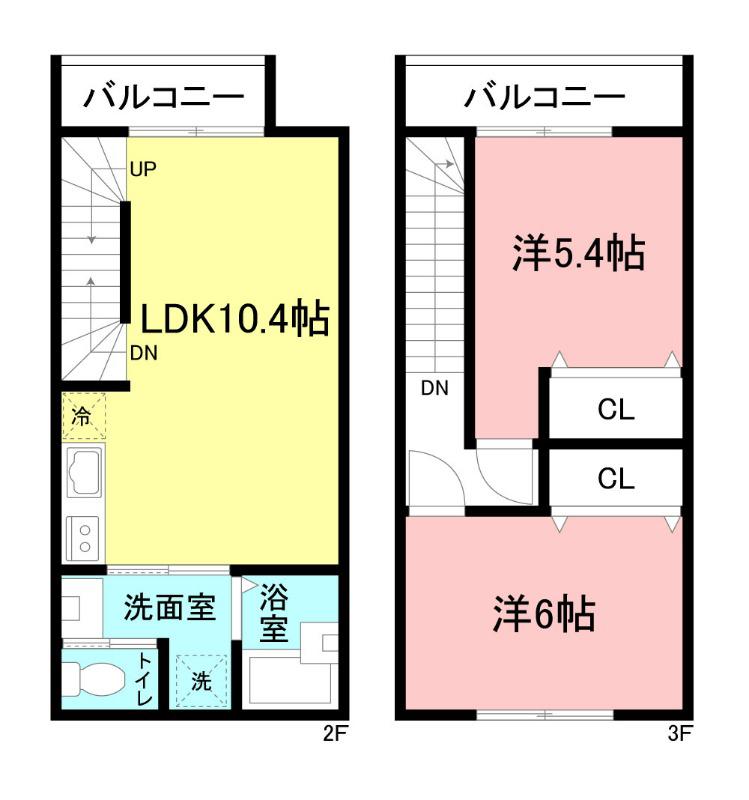 グリシーナ西新井(2LDK/2階)の間取り写真