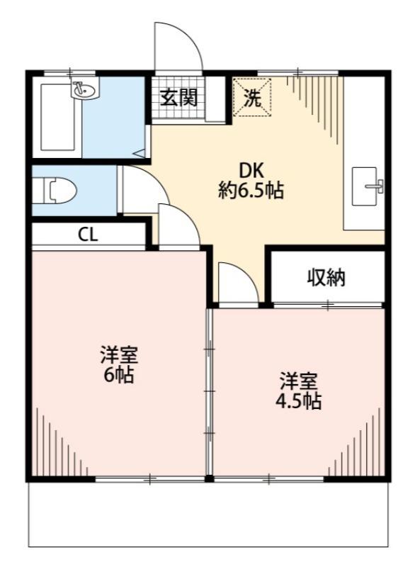 リバーハウス(2DK/2階)の間取り写真