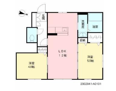 べラ・ルーチェ和II(2LDK/1階)の間取り写真