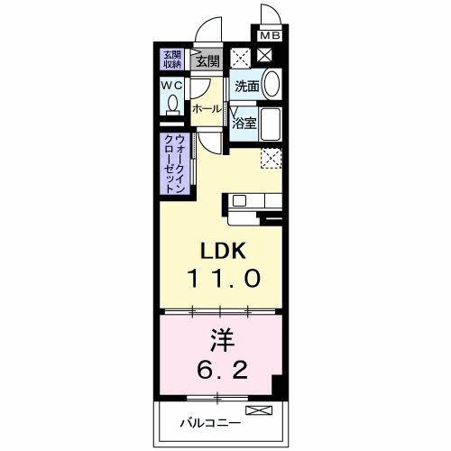 ベルテックス(1LDK/4階)の間取り写真