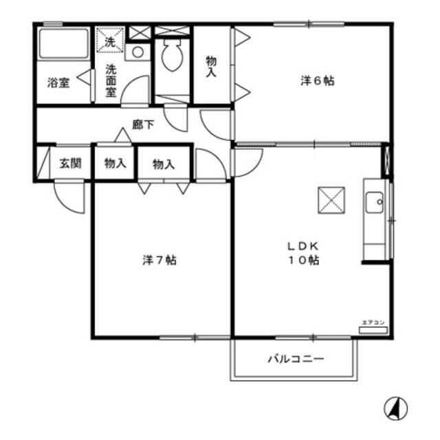 セジュールオリーブ(2LDK/1階)の間取り写真