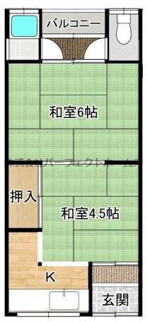 西辻文化(2K/2階)の間取り写真