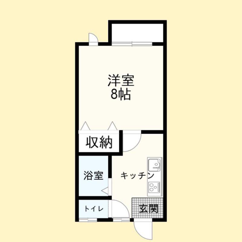 カルチェ希望ヶ丘(1K/1階)の間取り写真