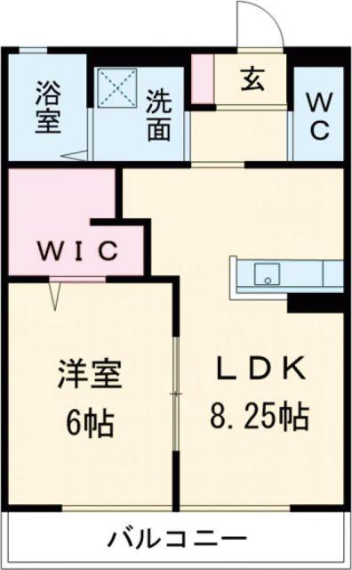 ハピネス(1LDK/2階)の間取り写真