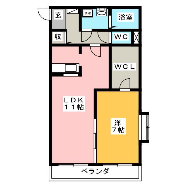 エスポワール(1LDK/4階)の間取り写真