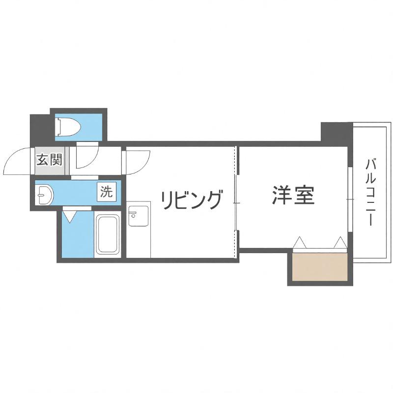 FRAGRANCE医大前(1DK/3階)の間取り写真