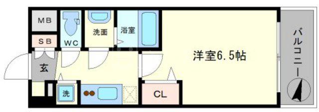 LC難波西II(1K/3階)の間取り写真