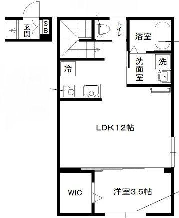 セレーノ(1LDK/2階)の間取り写真