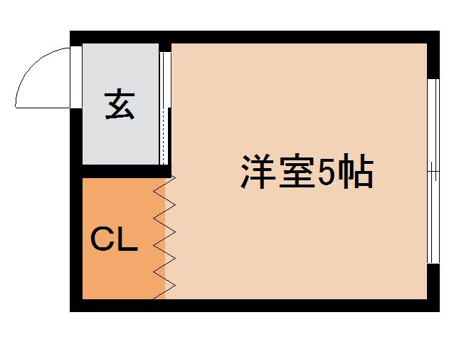 若草ビレッジ(ワンルーム/2階)の間取り写真