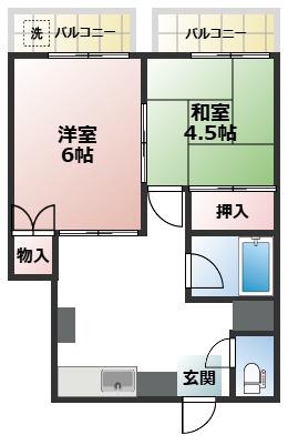 第一和光ビル(2DK/8階)の間取り写真