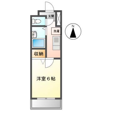 ジュネス山城(1K/4階)の間取り写真