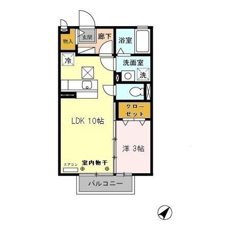 セジュール石原坂(1LDK/1階)の間取り写真