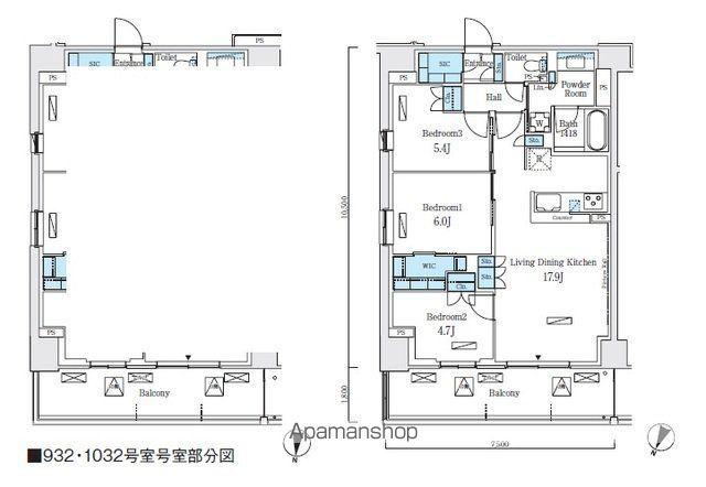 ロイヤルパークス赤羽ノース(3LDK/10階)の間取り写真