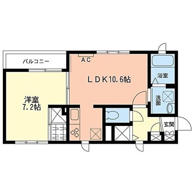 ラ・フォンテーヌ(1LDK/3階)の間取り写真