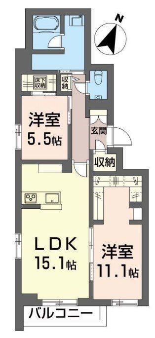 プランナイトウ(2LDK/1階)の間取り写真