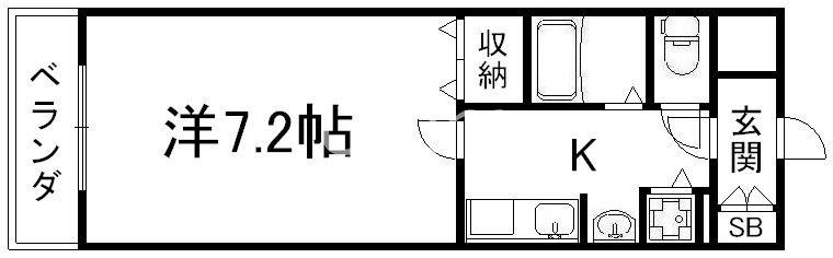 べラジオ五条烏丸(1K/6階)の間取り写真