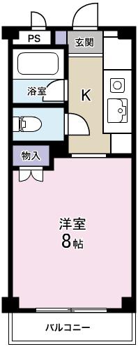 カーサアスカル(1K/2階)の間取り写真