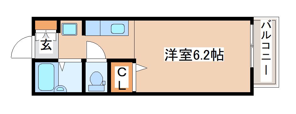 レジデンス郷X(1K/2階)の間取り写真