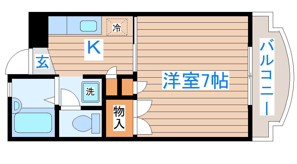 ヴェラ 18(1K/1階)の間取り写真