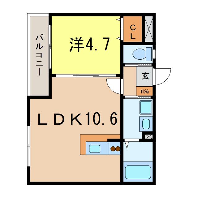 チェリーヒルズ(1LDK/3階)の間取り写真