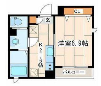 VILLA MITSUNEヴィラミツネ(1K/4階)の間取り写真