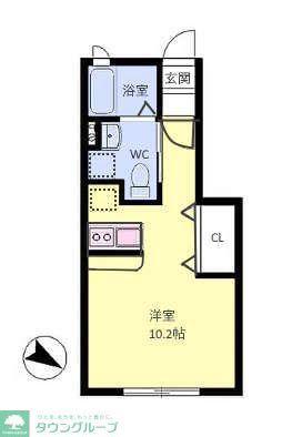 LA MIA CASA(ワンルーム/1階)の間取り写真