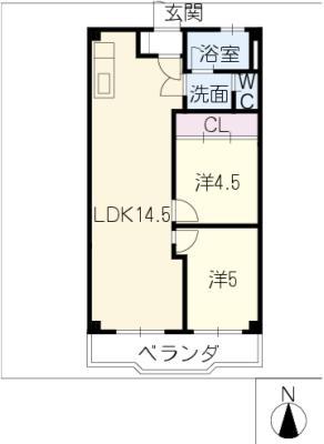 フィレンツェ弥富I(2LDK/6階)の間取り写真