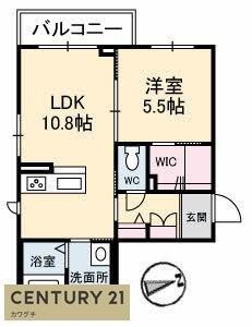 ラ・ベル・デ・ジュール(1LDK/3階)の間取り写真