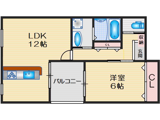 A&Gビル(1LDK/2階)の間取り写真