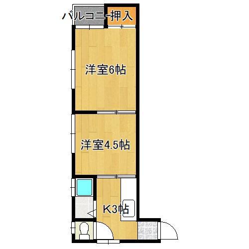 パークシティー東住吉(2DK/2階)の間取り写真