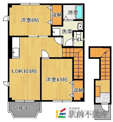 エテルネル生水II(2LDK/2階)の間取り写真