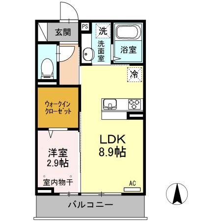 コンフォート征矢野(1LDK/2階)の間取り写真