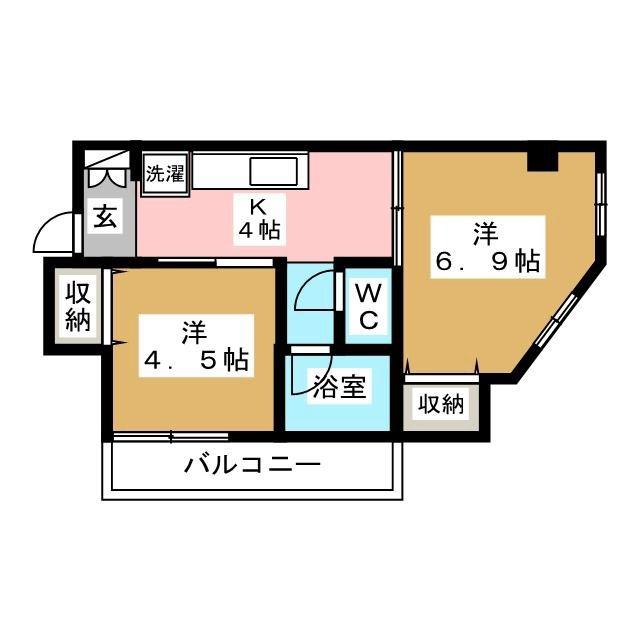 リバティハイツIII(2DK/3階)の間取り写真