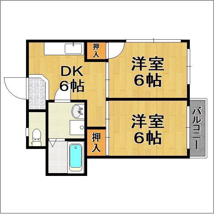 友泉丸一ビル(2DK/4階)の間取り写真
