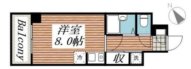 パークステージ亀戸北(ワンルーム/3階)の間取り写真