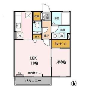 ブランコートウィル(1LDK/2階)の間取り写真