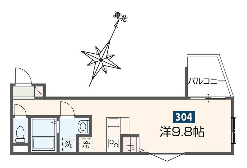 MELDIA原当麻Ⅱ(ワンルーム/3階)の間取り写真