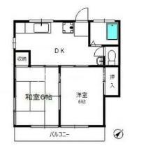 グリーンハウス(2DK/2階)の間取り写真