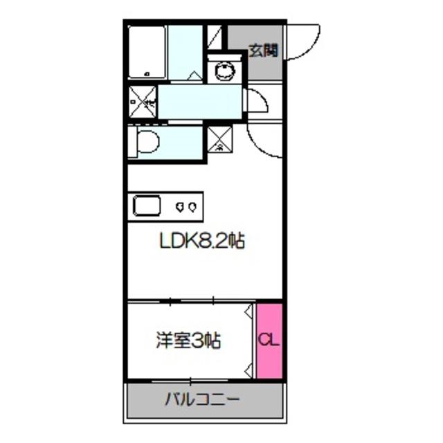 ステリア森ノ宮(1LDK/1階)の間取り写真